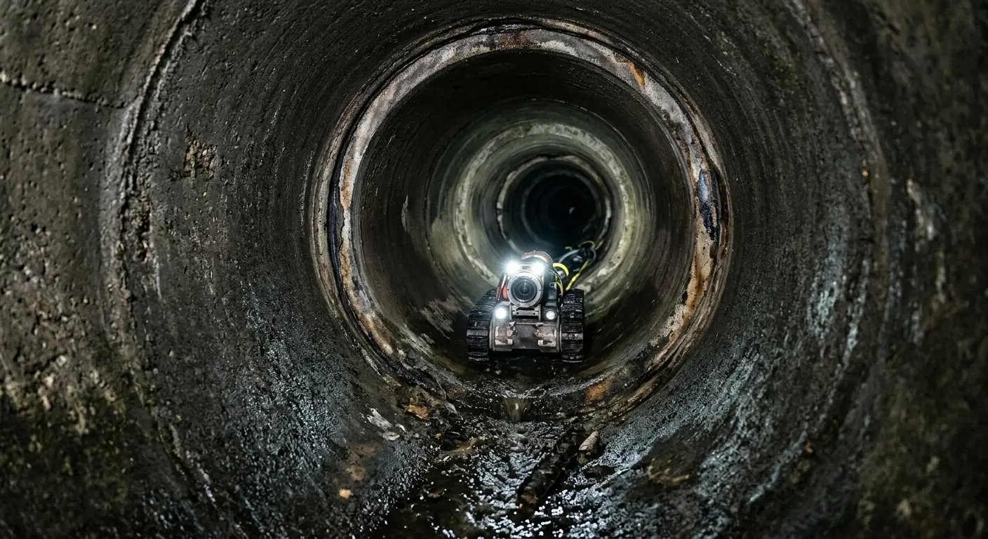 Robotic sewer camera inspecting pipe interior for Sewer Line Repair in Moline